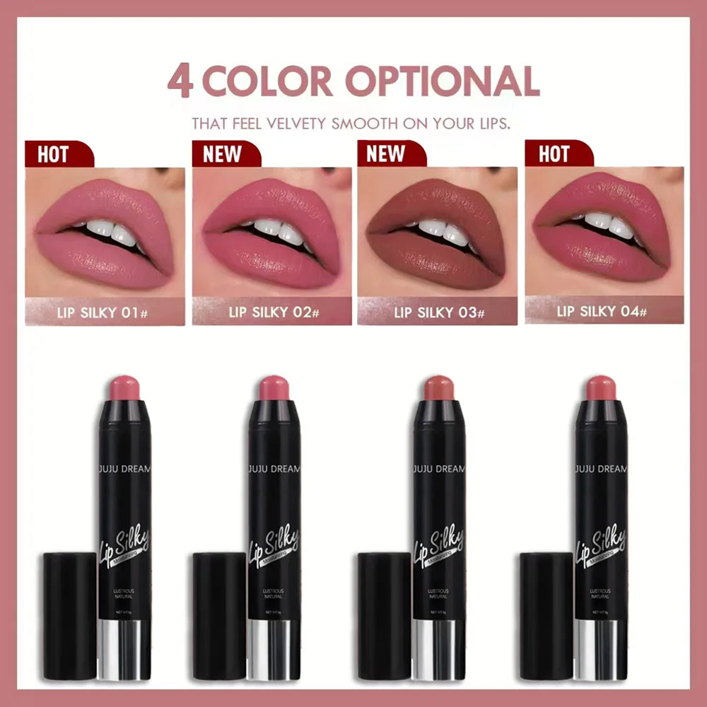 Matte 4-Color Lipstick Pen – Waterproof, Long-Lasting, Non-Fading, Easy Apply