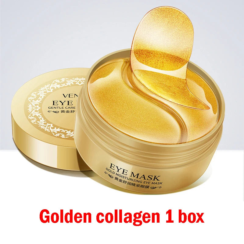 60pcs/box Gold Collagen Eye Mask Anti Dark Circles Eye Bags Moisturizing Firming Eye Patches Eyes Skin Care Products