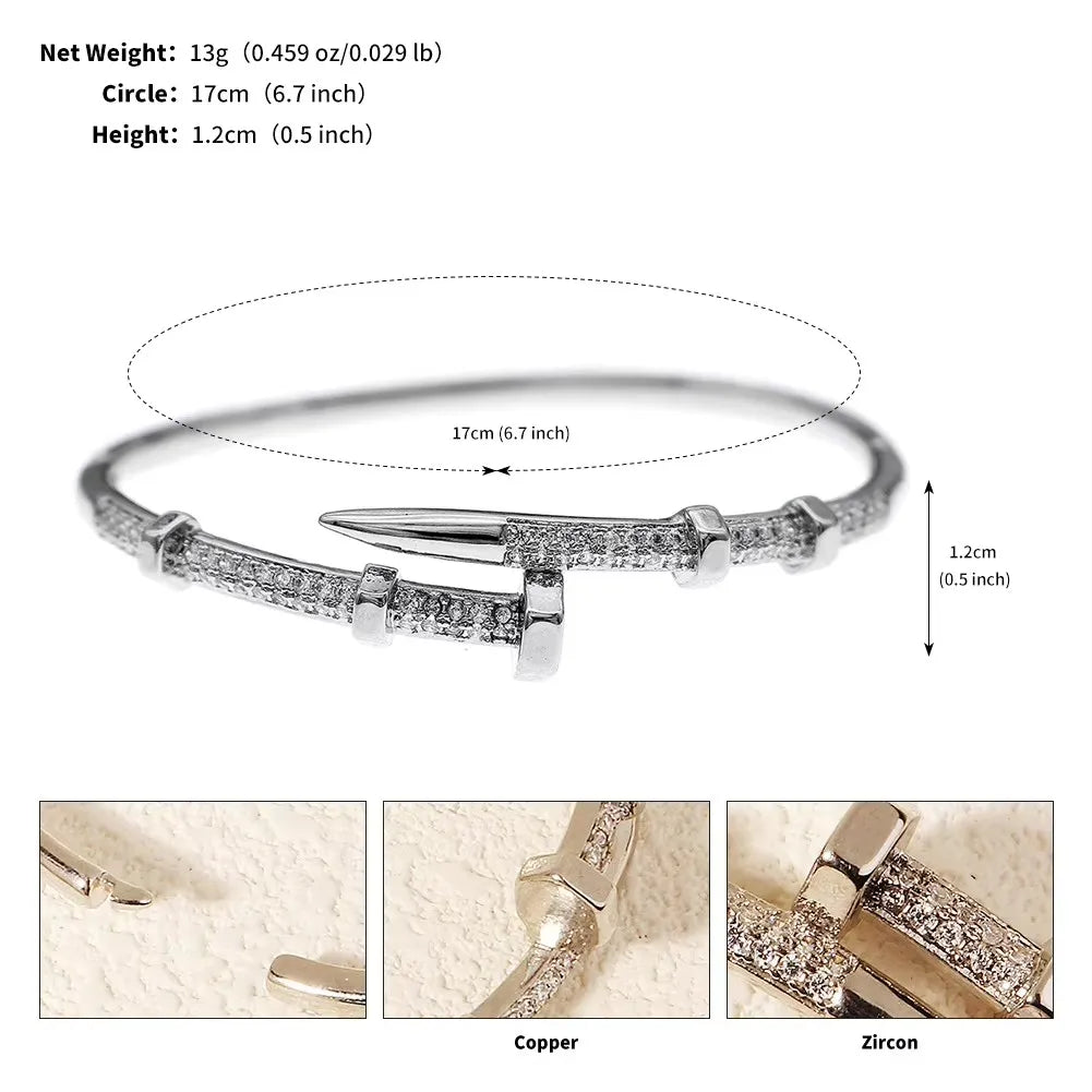 Stylish zircon screw bracelets for women