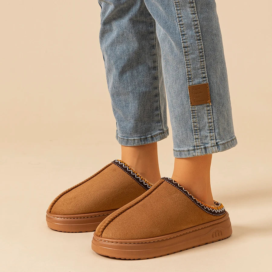 Winter Women's Slipper Fashion Fuzzy Fur Anti-slip Soft Sole Outdoor Indoor Warm Comfort