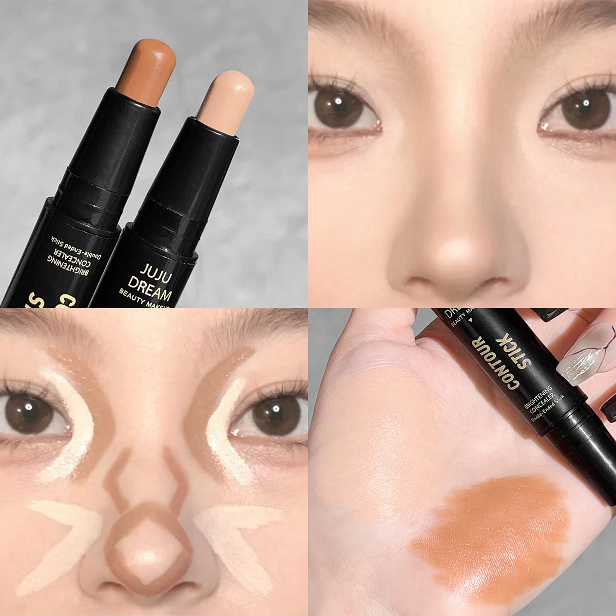 Dual-Ended Contour Stick – Long-Lasting Foundation & Concealer for Dark Circles