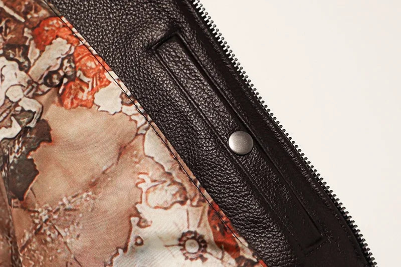 Men's quilted cowhide leather military flight jacket, winter overcoat, M212 style