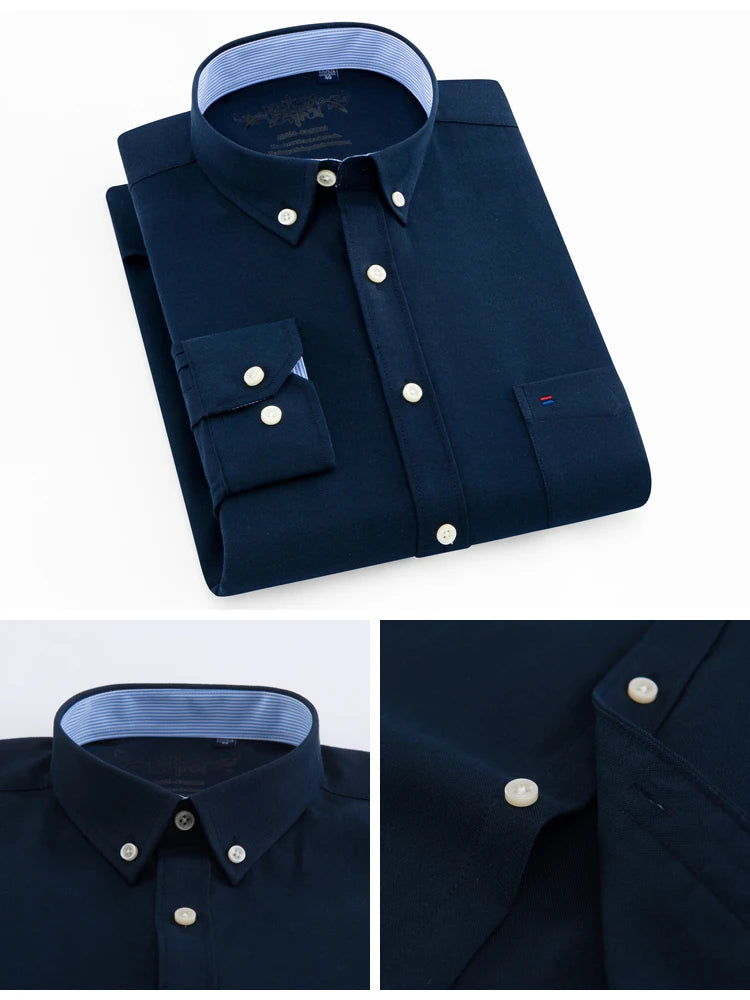 Men’s Stylish Cotton Blend Solid Shirt – Breathable, Formal, Regular Fit, Long Sleeve