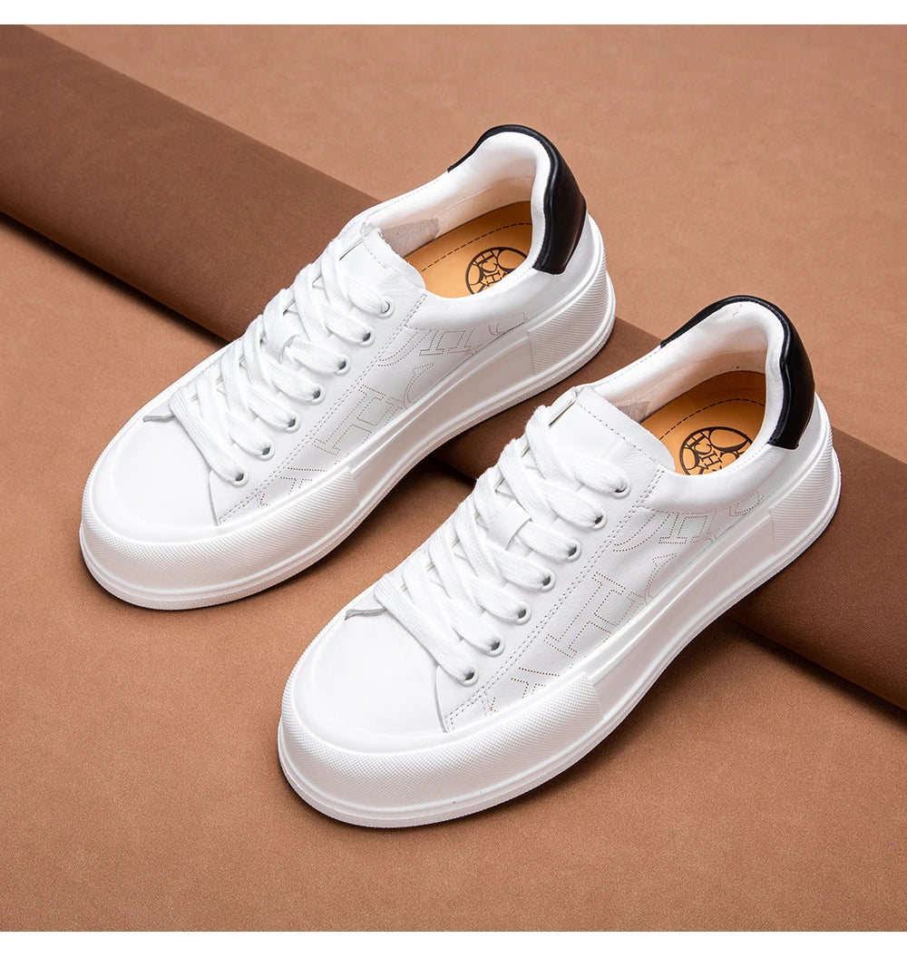 Women's Sports Shoes New Casual And Comfortable Thick-Soled Genuine Leather Wear-Resistant Sports Shoes