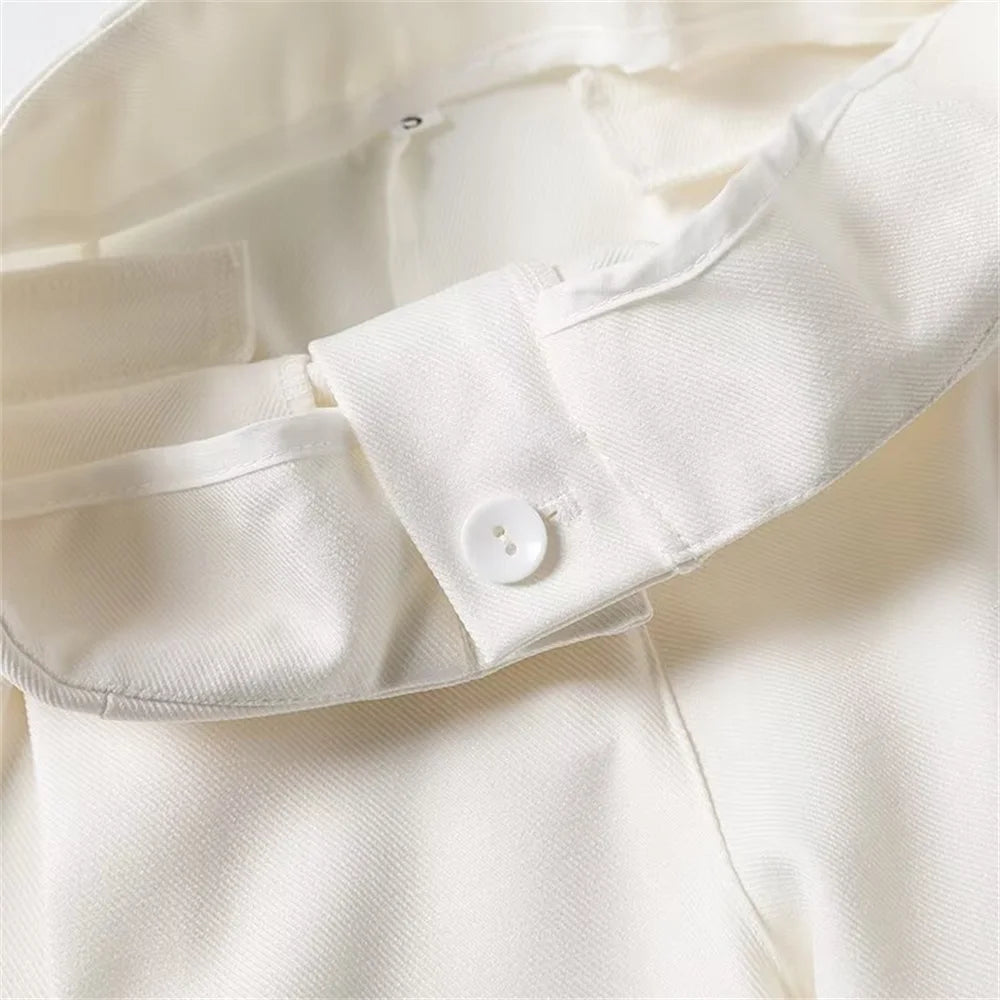 Women's versatile belt decoration long sleeved suit jacket new fashionable high waisted pleated pants casual pants