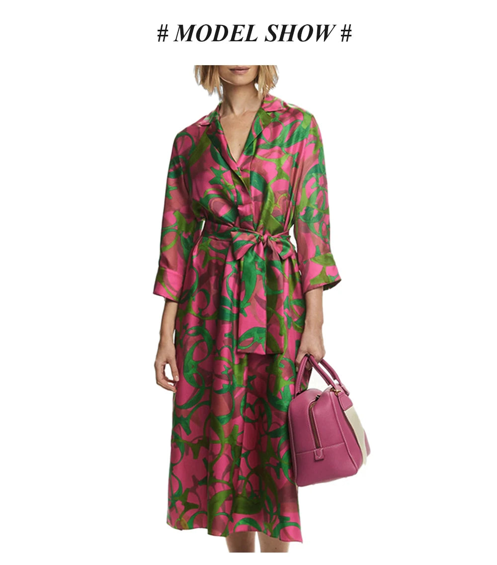 Women's Dress High Grade Elegant Party Long Sleeved Dress Single Breasted Lace Up Design Casual