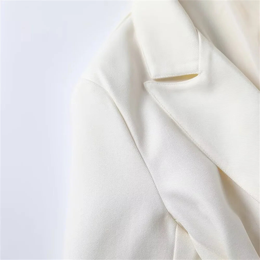 Women's versatile belt decoration long sleeved suit jacket new fashionable high waisted pleated pants casual pants