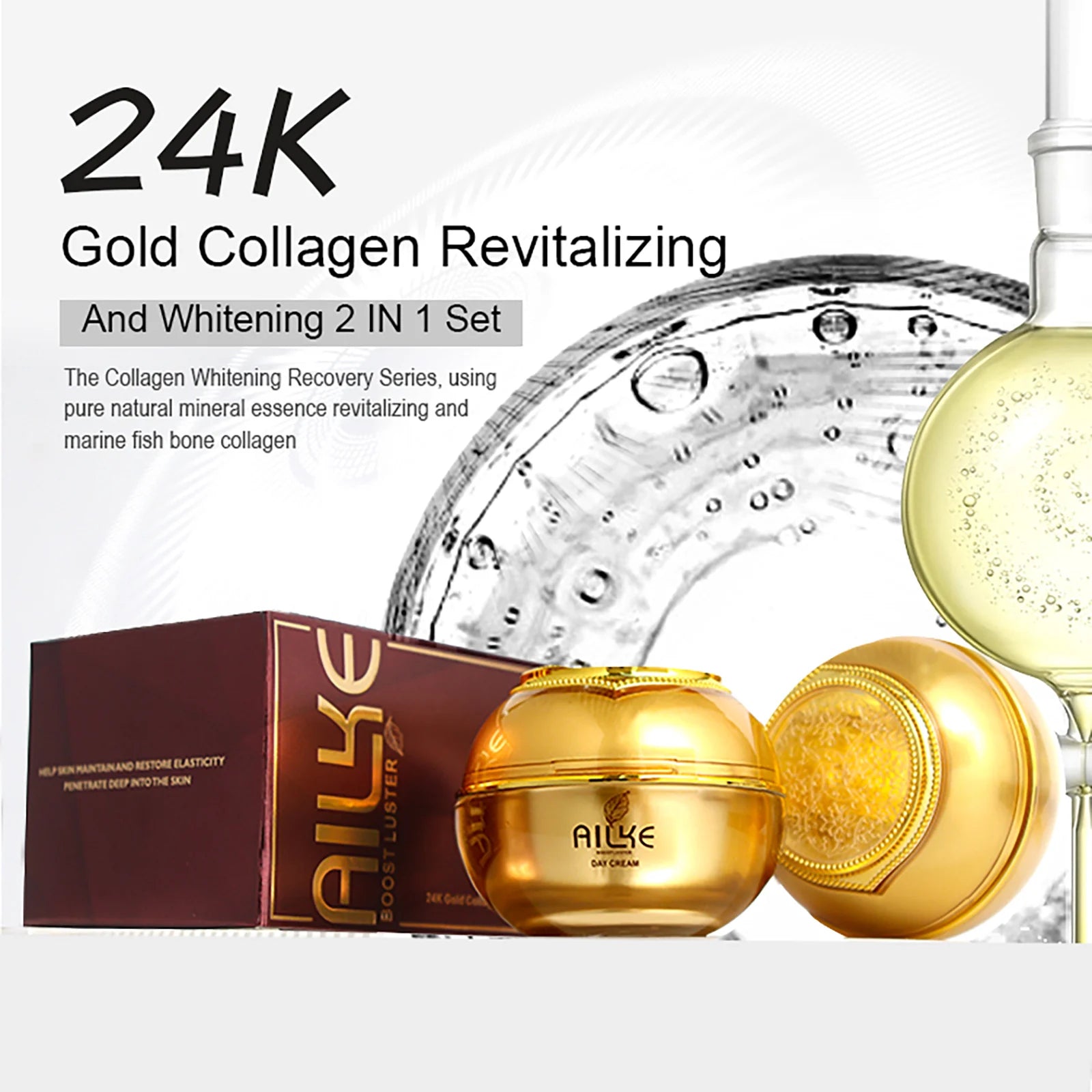 AILKE Whitening Skin Care Set to Reduce Wrinkles, Dark Spots, and Even Skin Tone for Women
