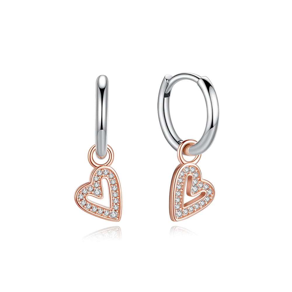 925 Sterling Silver Earrings – Stud & Hoop Set with Crystal, Heart, Crown, Bee & Infinity Designs