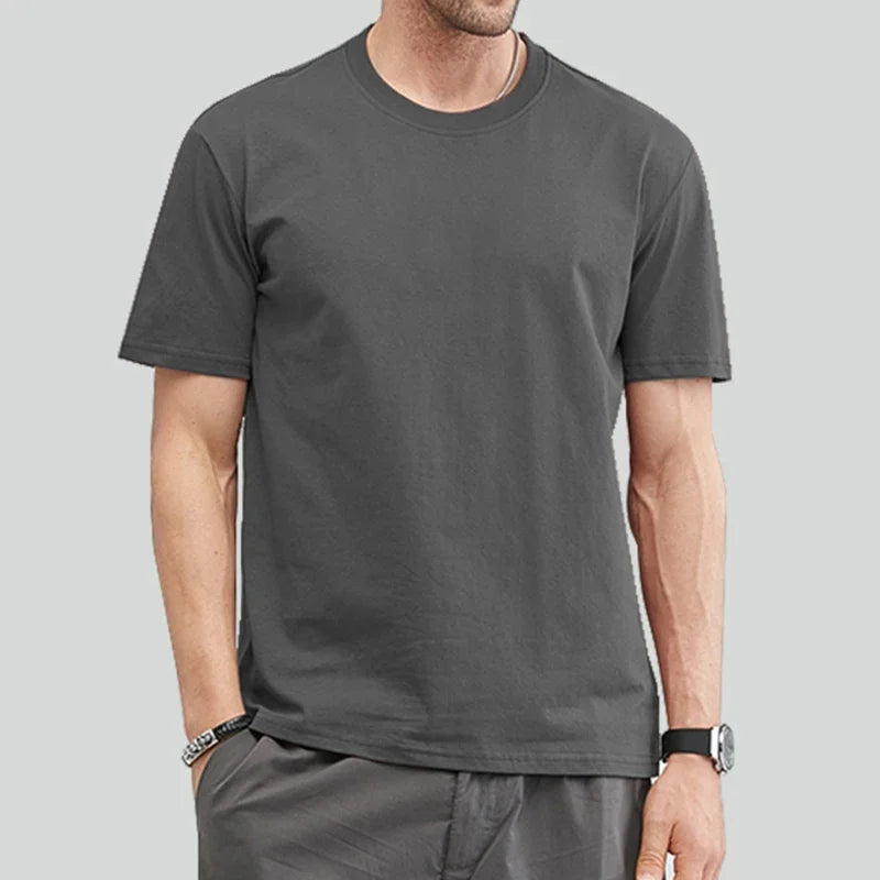 Oversized Cotton T-Shirt – Casual, High-Quality, Solid Color, Short Sleeve Tee for Men