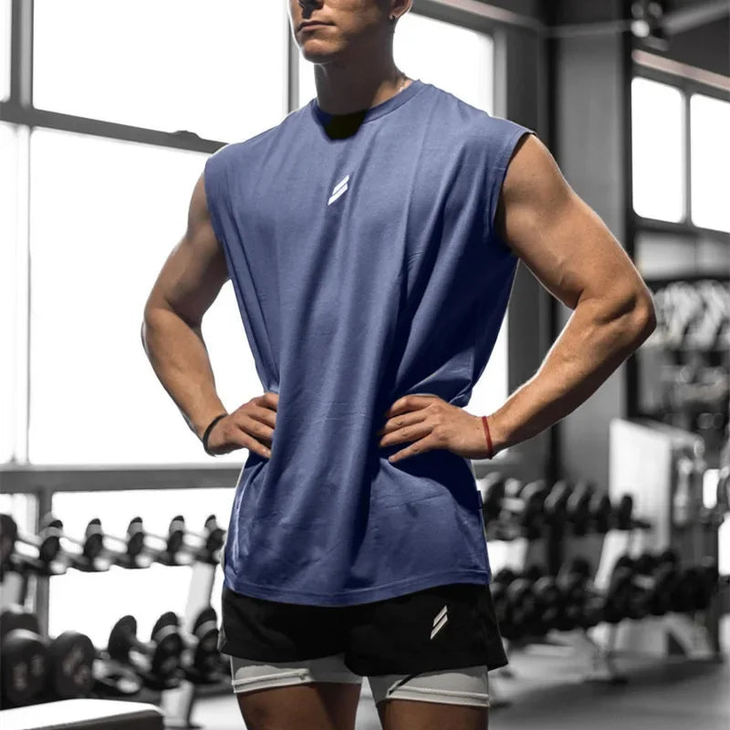 Men's Sleeveless Quick-Dry Basketball Vest, Breathable Gym Tank for Fitness and Bodybuilding