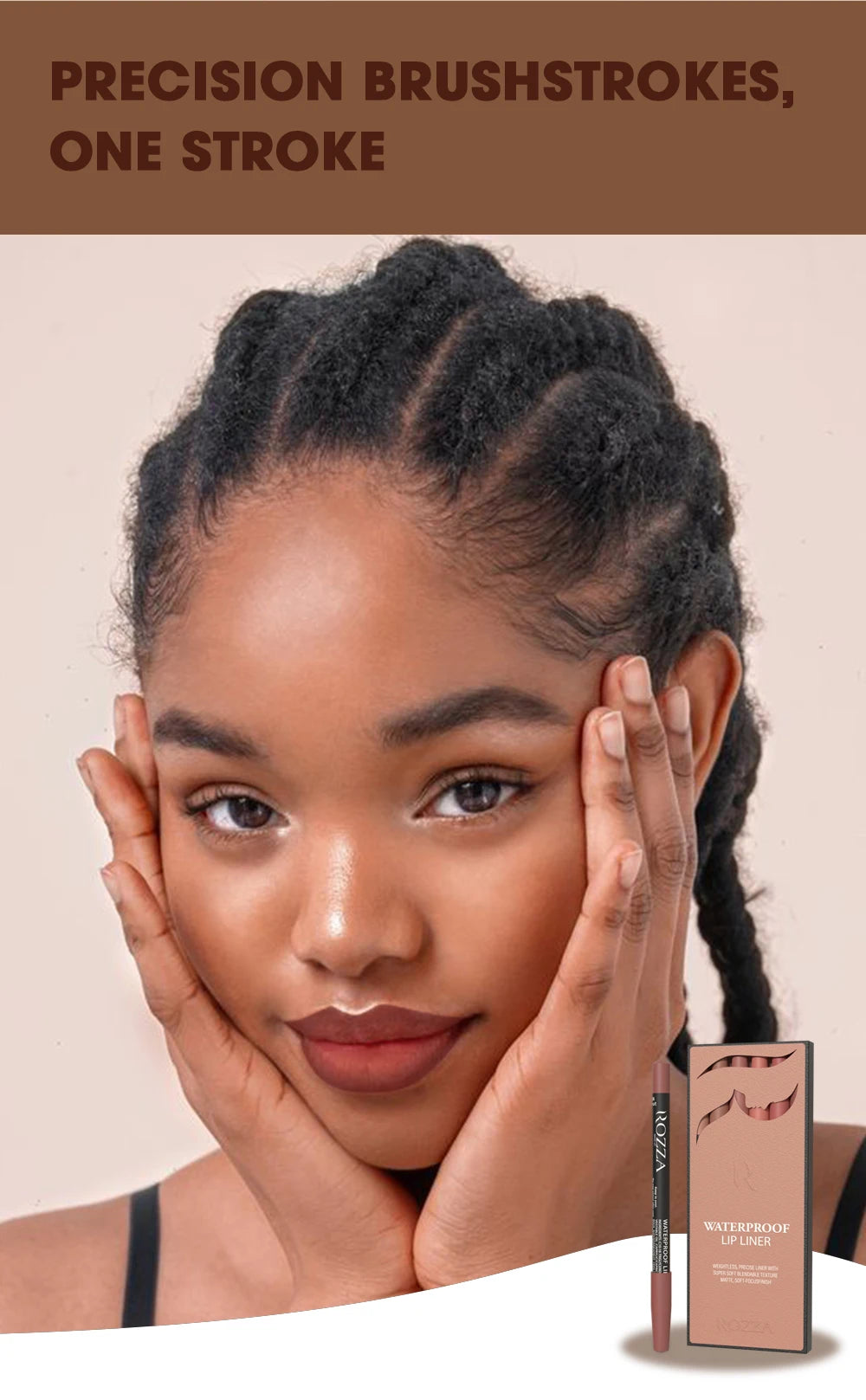 Rozza Waterproof Lip Liner Set – weightless, precise, soft, blendable matte texture