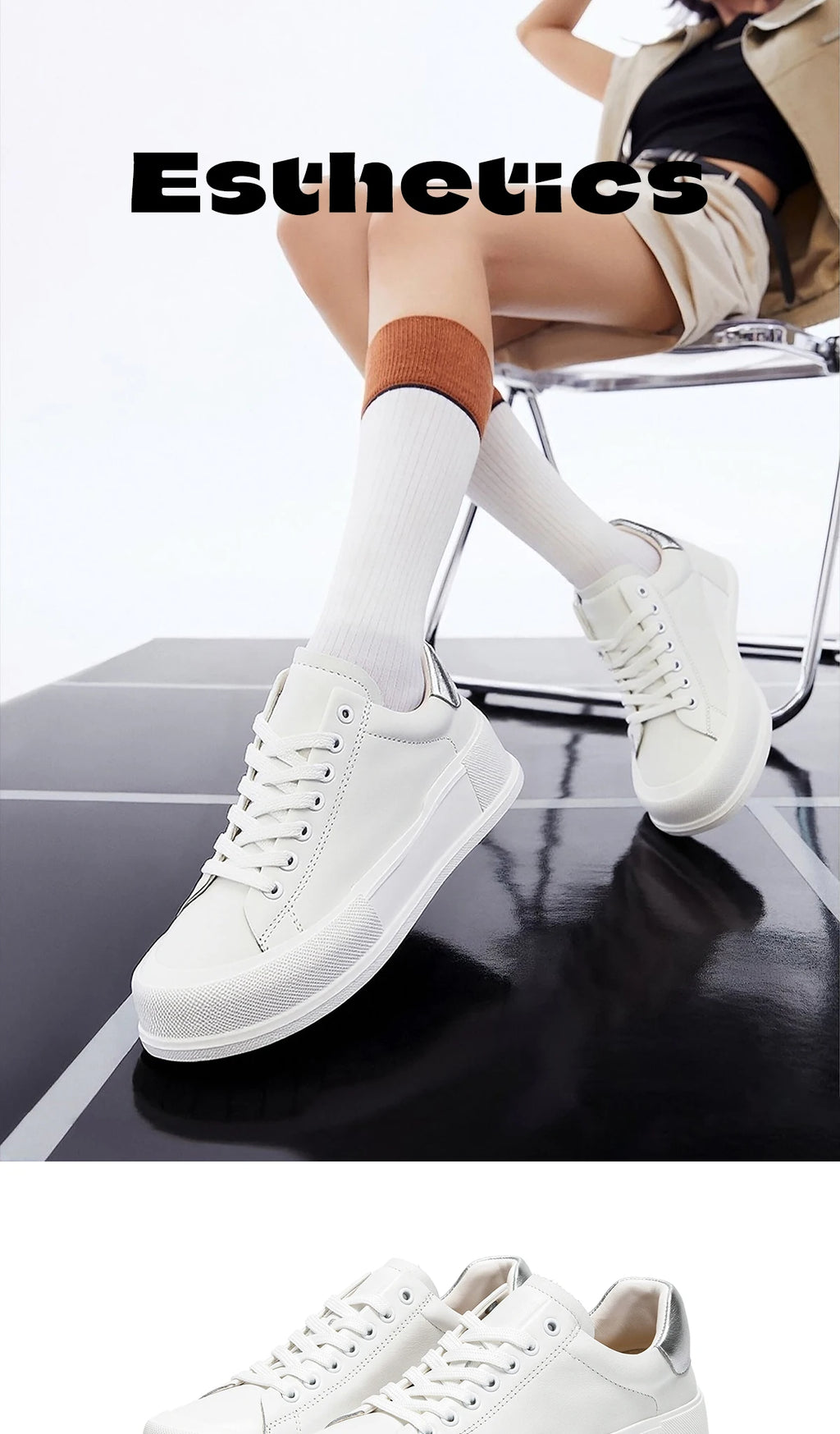 Women's Walking Shoes New Rice White Casual Flat Bottom Walking Shoes Bone Correction