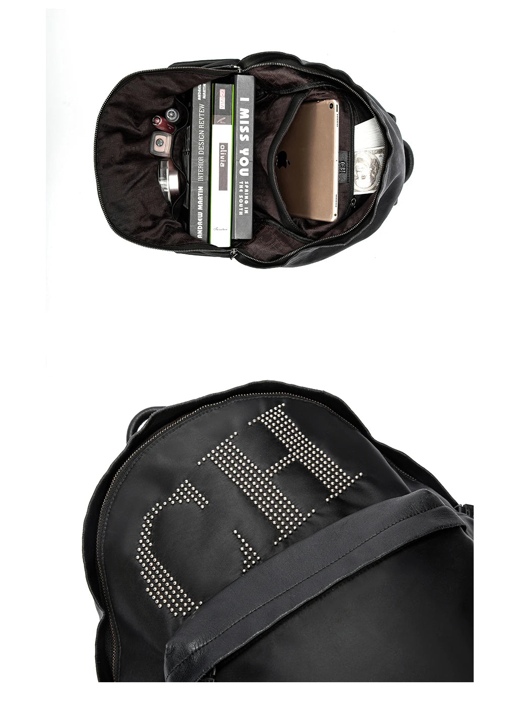 Women's Backpack Black Travel Bag College Student Travel Backpack