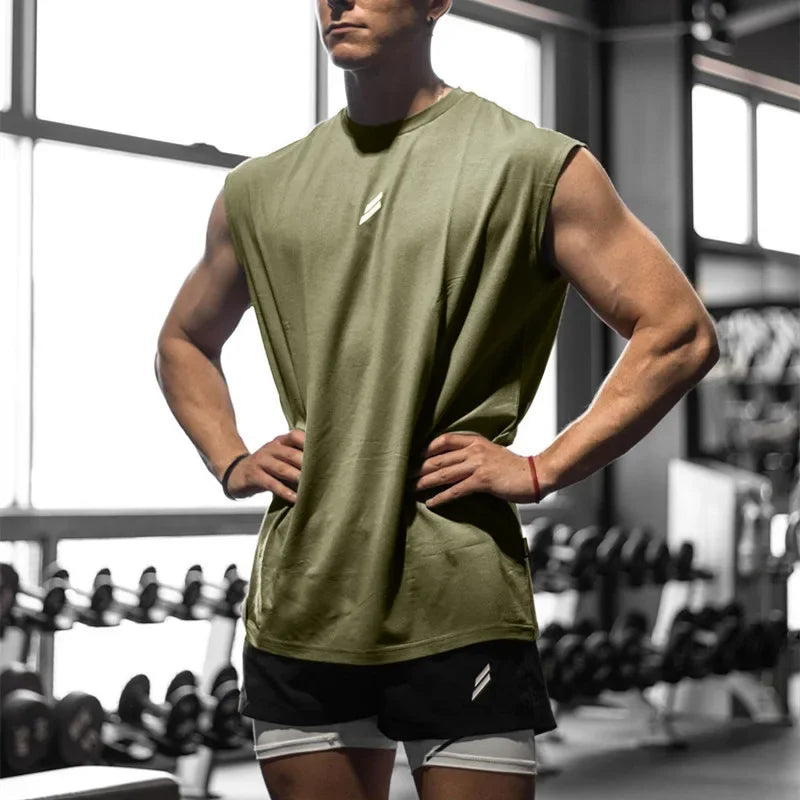 Men's Sleeveless Quick-Dry Basketball Vest, Breathable Gym Tank for Fitness and Bodybuilding