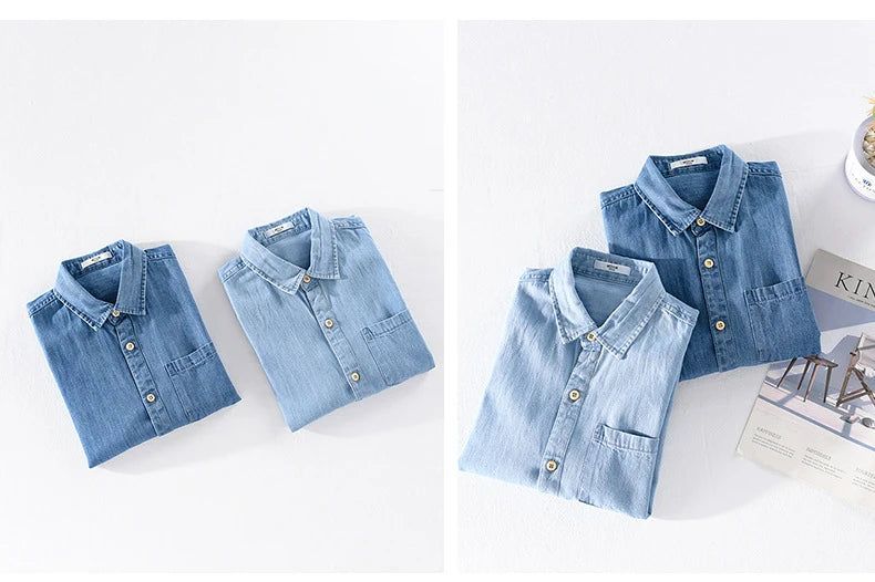 Men’s Summer Denim Shirt – Thin, Casual Half Sleeve Jacket for Camping & Everyday Wear