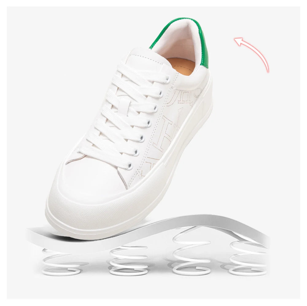 Women's Sports Shoes New Casual And Comfortable Thick-Soled Genuine Leather Wear-Resistant Sports Shoes