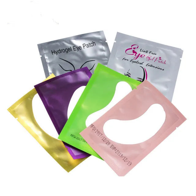 50 pairs of eyelash extension lower eye masks, makeup patches, and stickers for eyelash application.