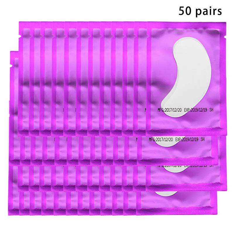 50 pairs of eyelash gel patches for grafting, under-eye extension, and makeup application