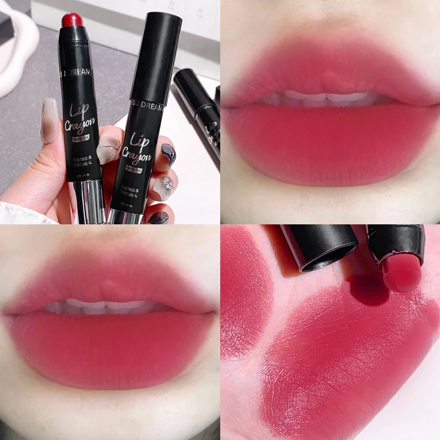 Matte 4-Color Lipstick Pen – Waterproof, Long-Lasting, Non-Fading, Easy Apply