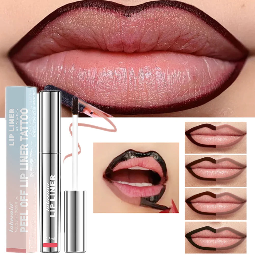 Waterproof Peel-Off Lip Tint – Long-Lasting Matte Lip Liner & Gloss, Brown