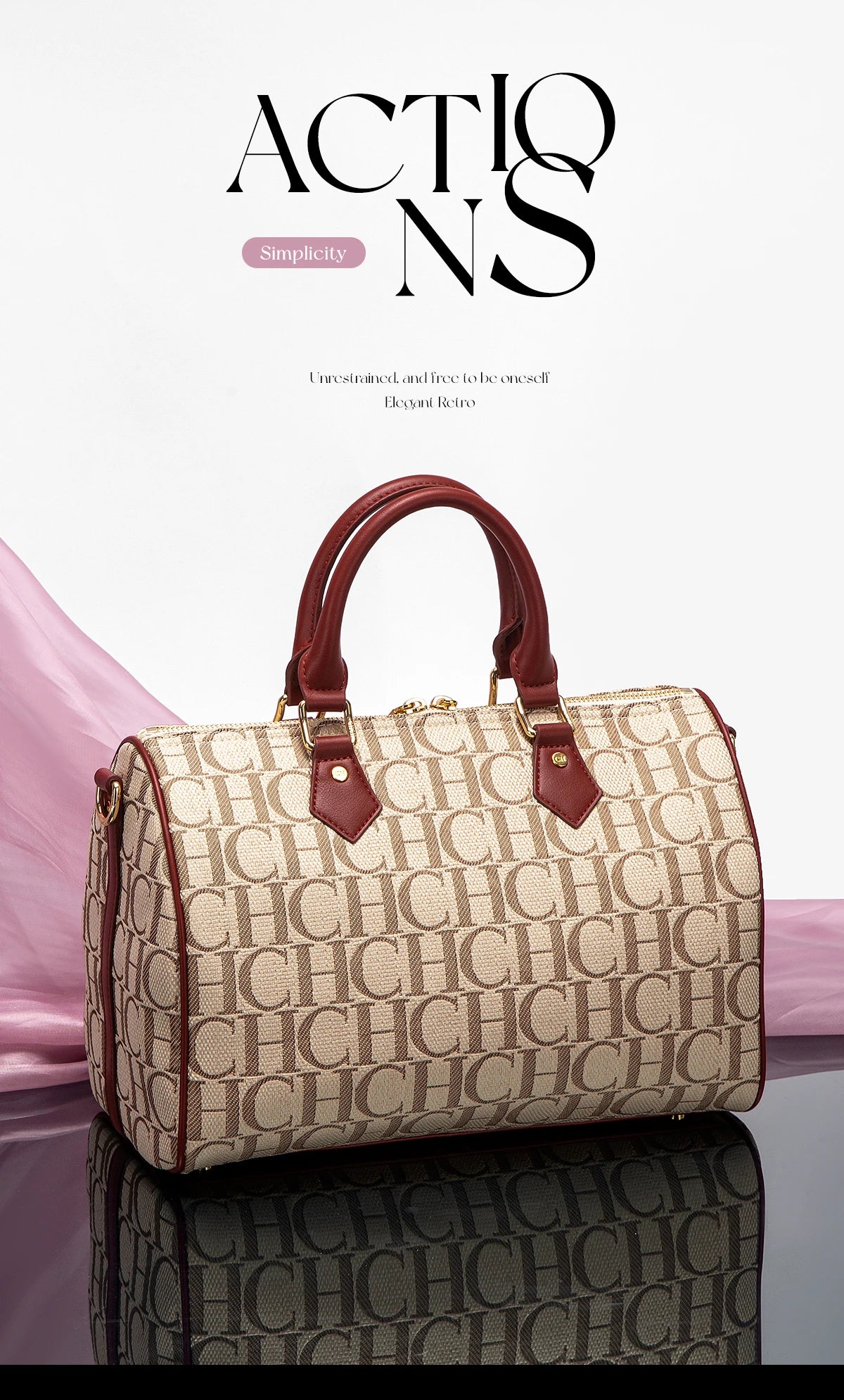 Women's Pillow Bag Autumn/Winter New Collection Letter Handbag Brown Boston Bag