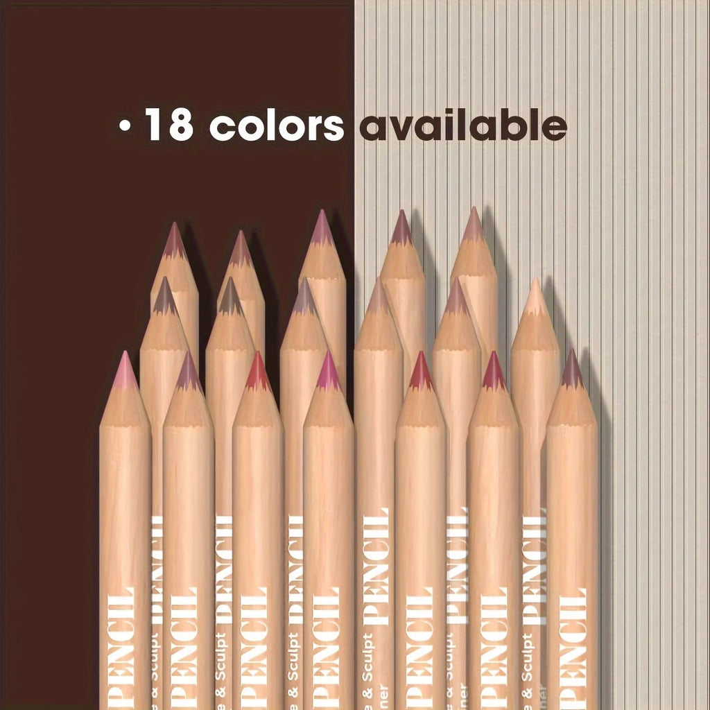 6pc Velvet Matte Lip Liner Set with versatile shades in berry, brown, and pink. Long-lasting lip makeup
