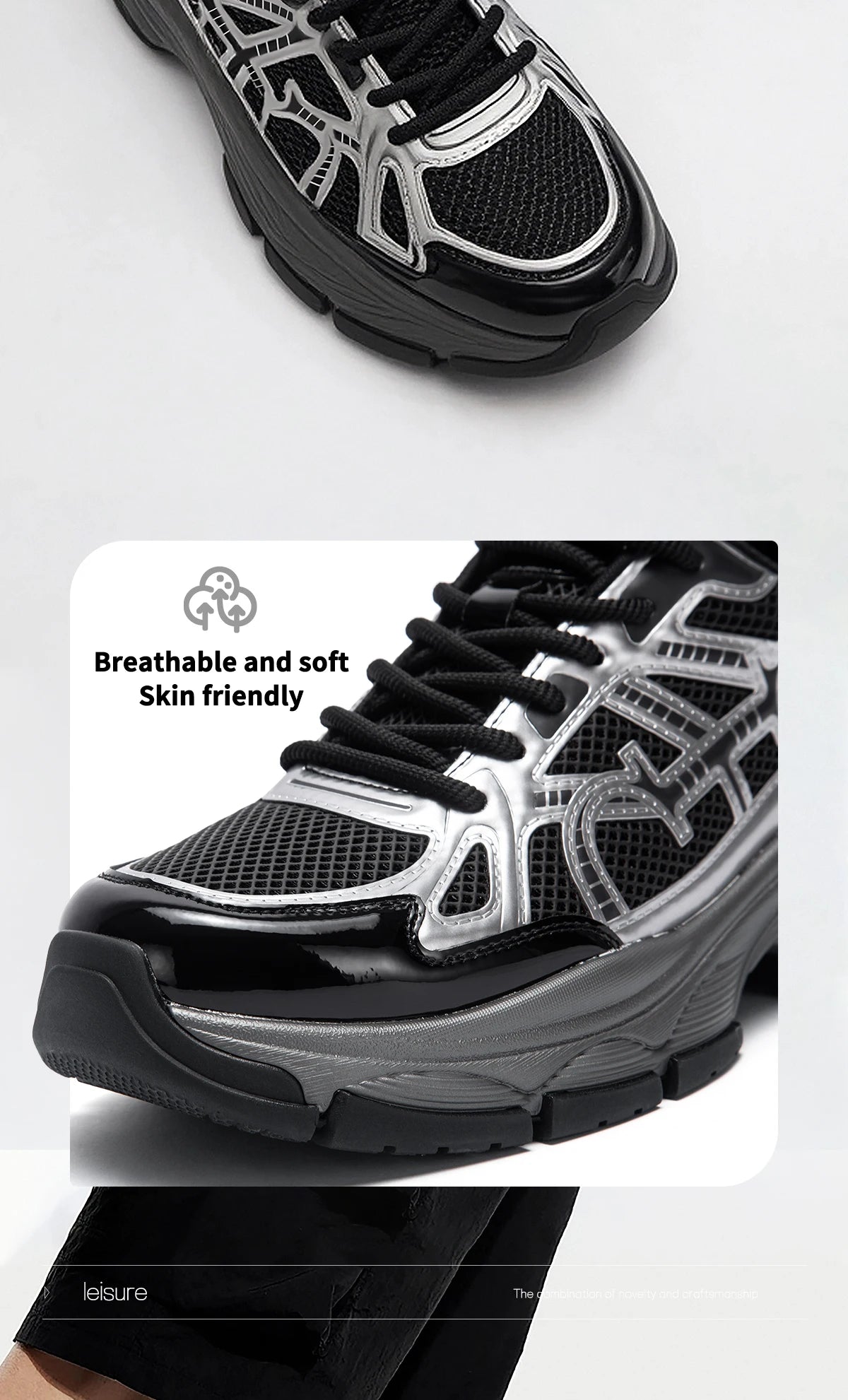 Men's Casual Shoes Summer New Silver Breathable Mesh Outdoor Vulcanized Shoes