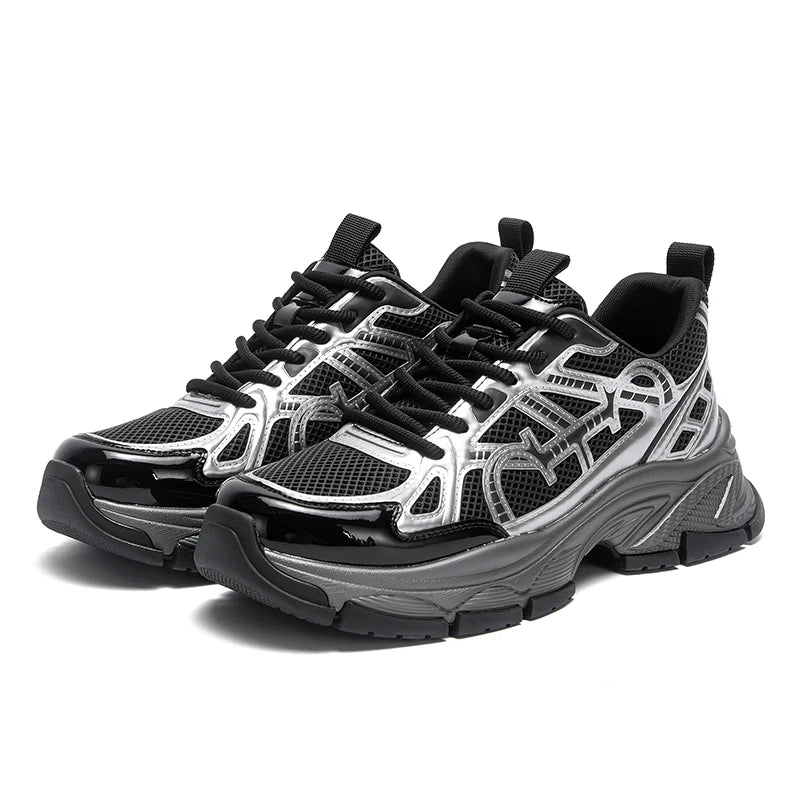 Men's Casual Shoes Summer New Silver Breathable Mesh Outdoor Vulcanized Shoes