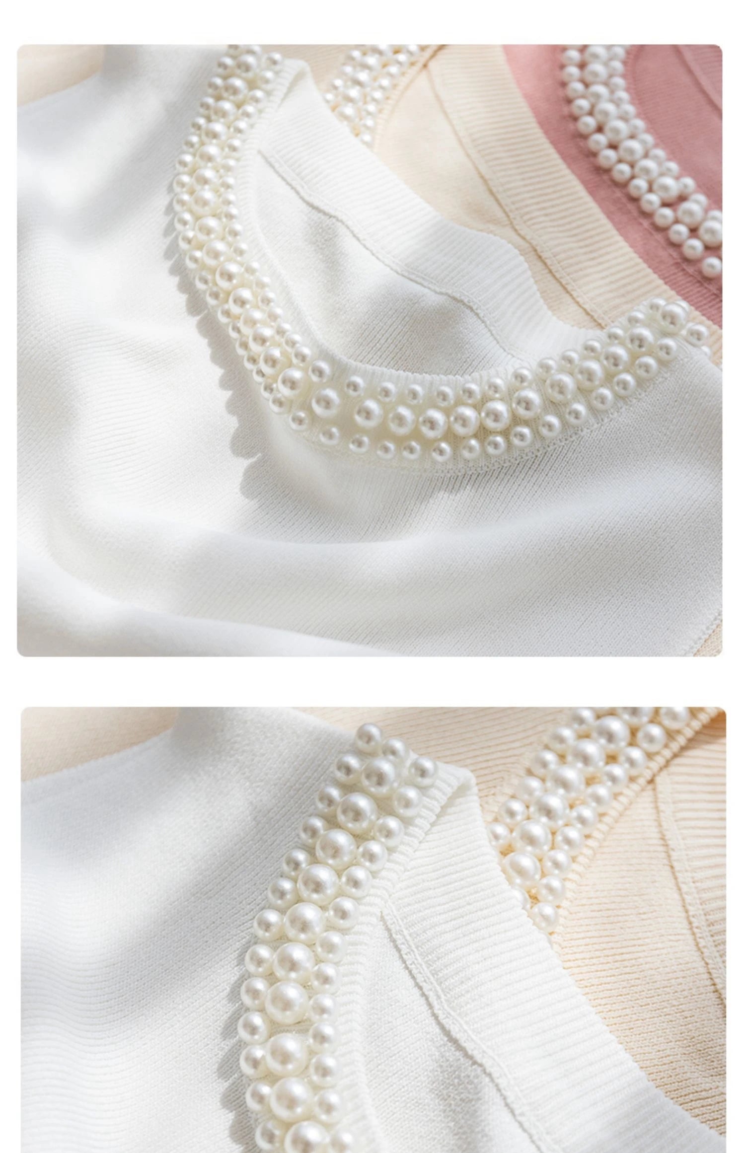 Korean Knitted Women’s Vest – Sleeveless Beaded Summer Tank Top, Casual Thin Blouse