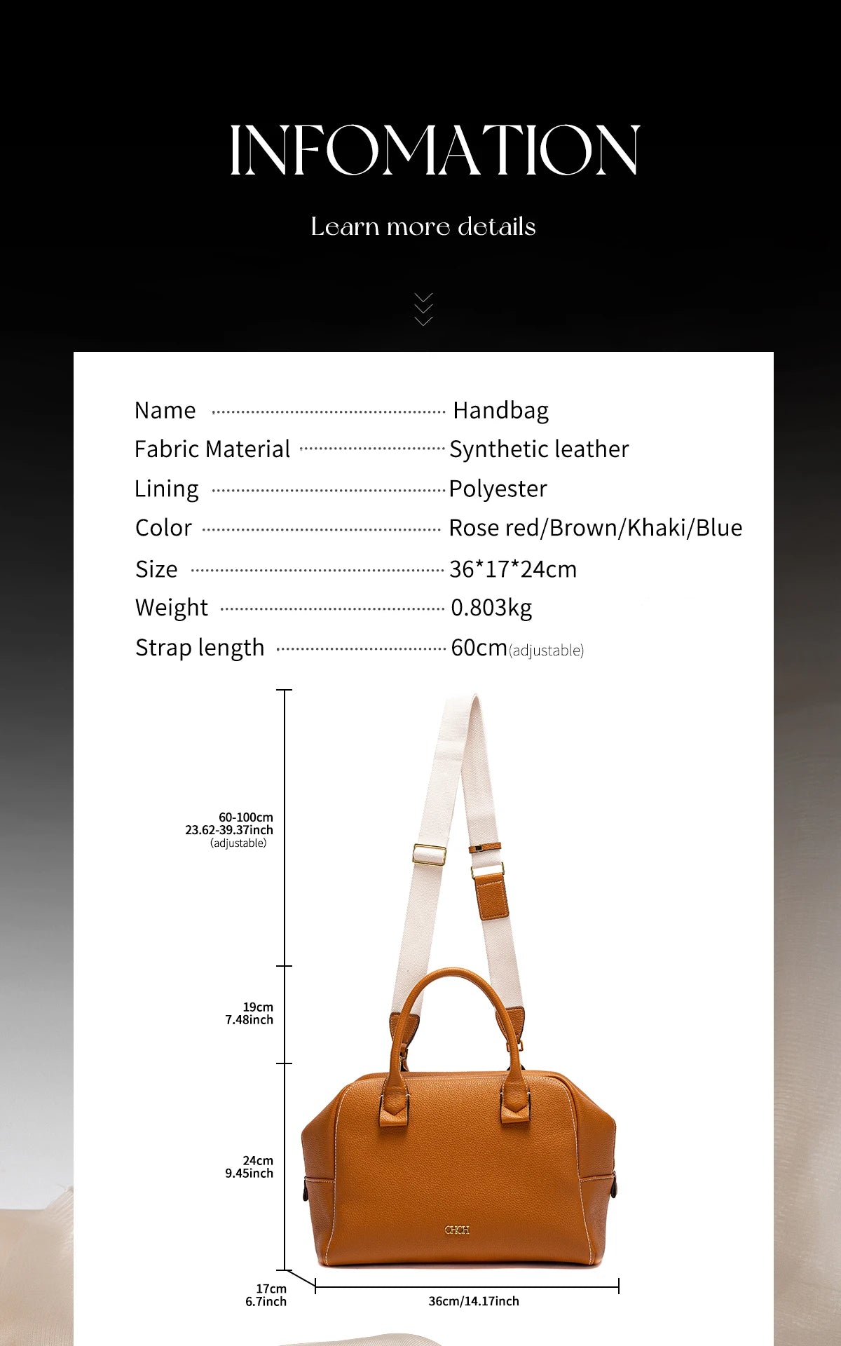 Women's Crossbody Bag Autumn Large Capacity Pillow Bag Hidden Blue Zipper Wide Shoulder Strap Travel Bag