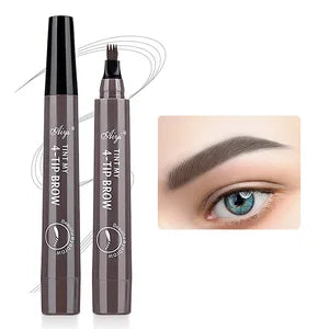 Four-pronged, long-lasting, water-resistant eyebrow pencil