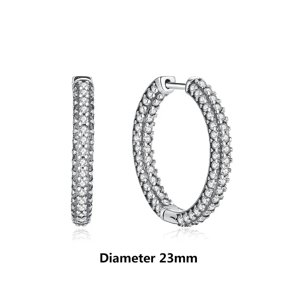 925 Sterling Silver Earrings – Stud & Hoop Set with Crystal, Heart, Crown, Bee & Infinity Designs