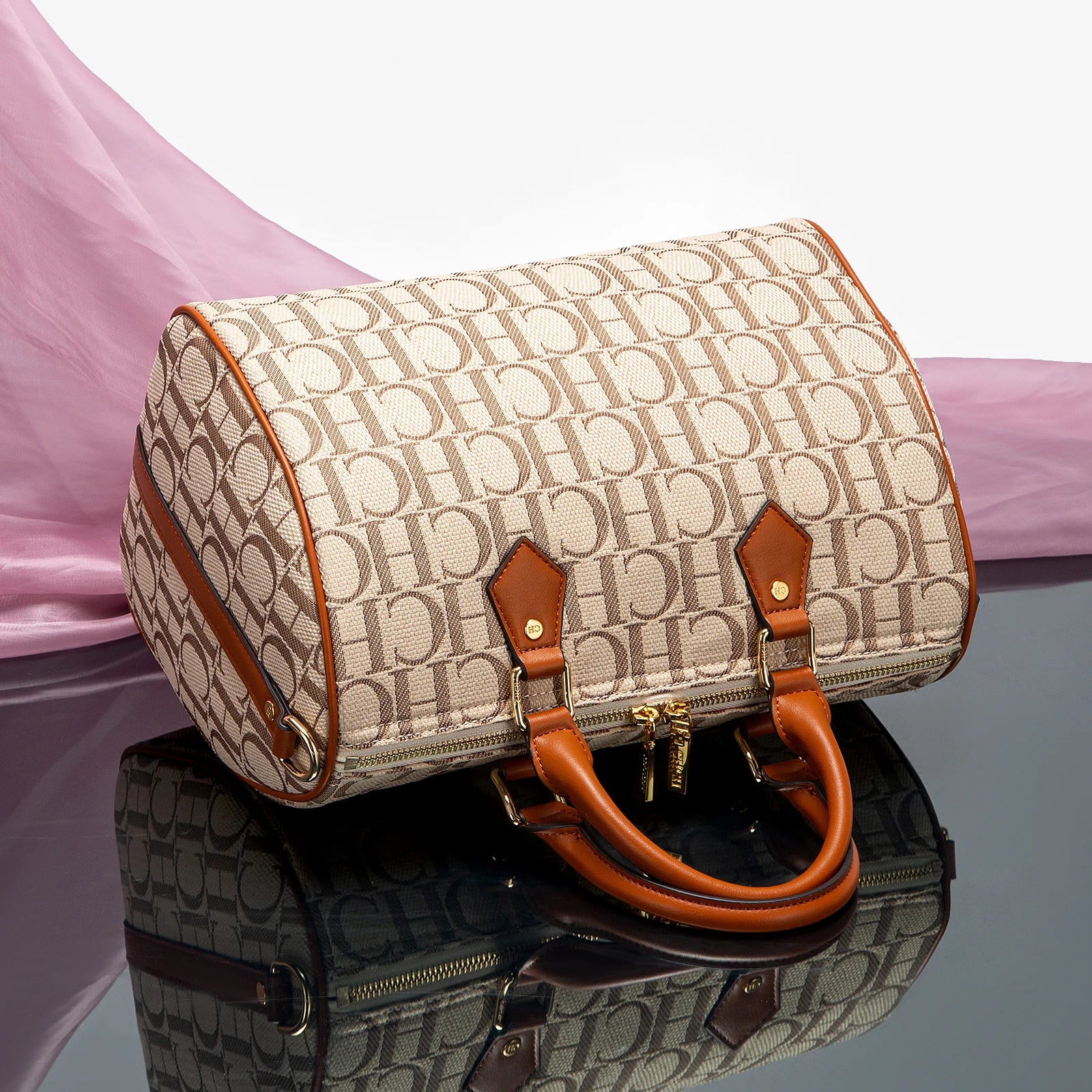 Women's Pillow Bag Autumn/Winter New Collection Letter Handbag Brown Boston Bag