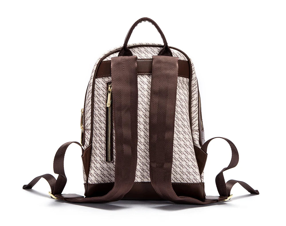 Alphabet Women's Backpack Large Capacity Design Luxury Brand Fashion Little Bear Cartoon Pattern