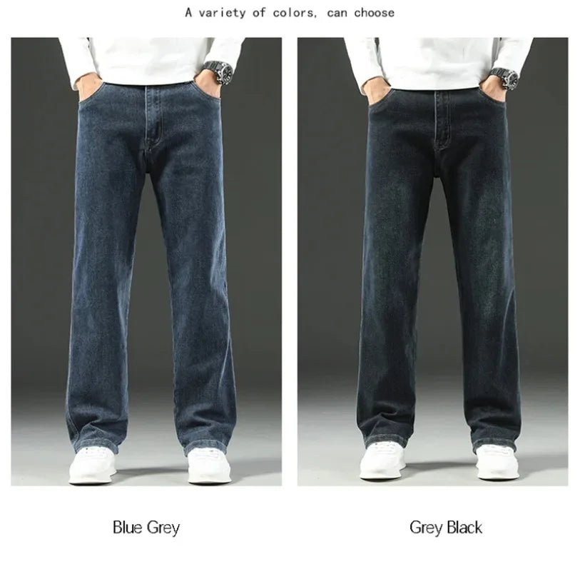Men’s Jeans – Loose, Comfortable Straight-Leg for Spring/Autumn Business Casual