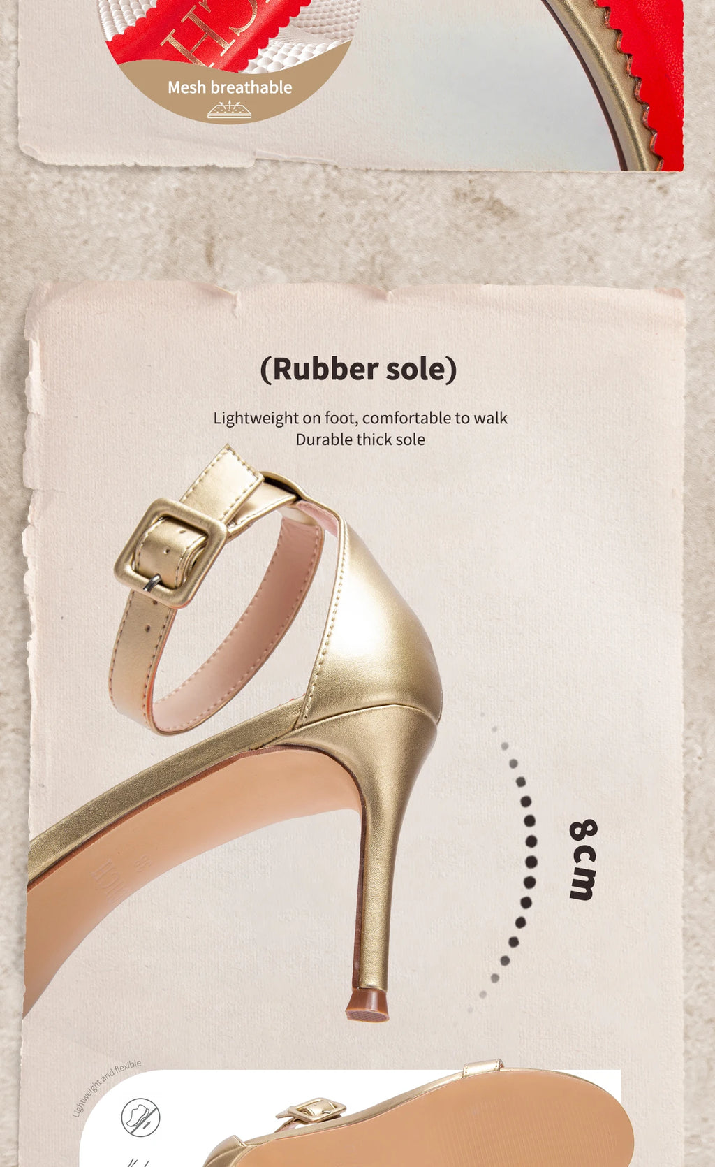 Women's High Heels Flower Ankle Strap Stilettos Round Open Toe Dressy Sexy Sandals 8cm