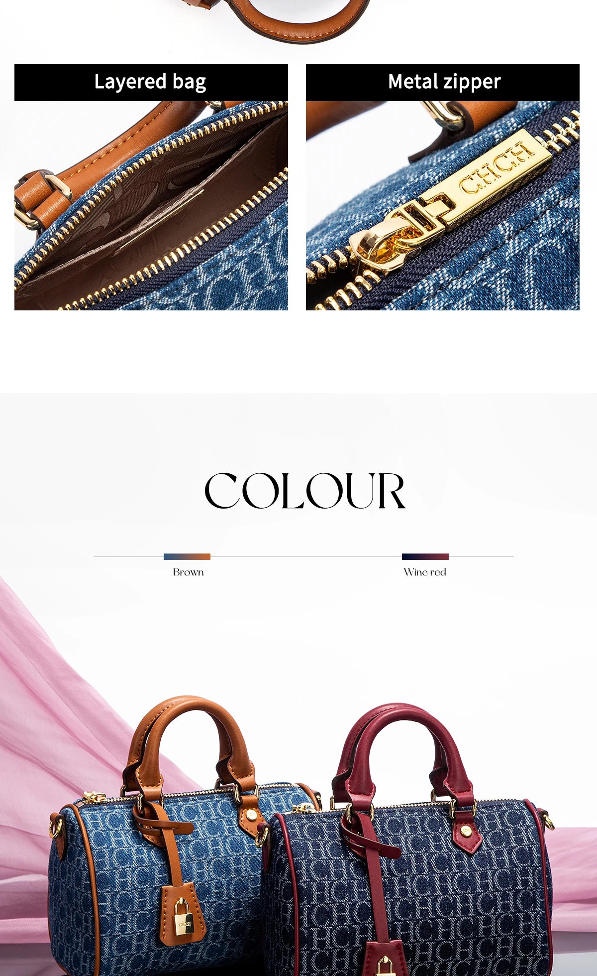 Women's Shoulder Bag Cowboy Splicing Pillow Bag, Casual Party