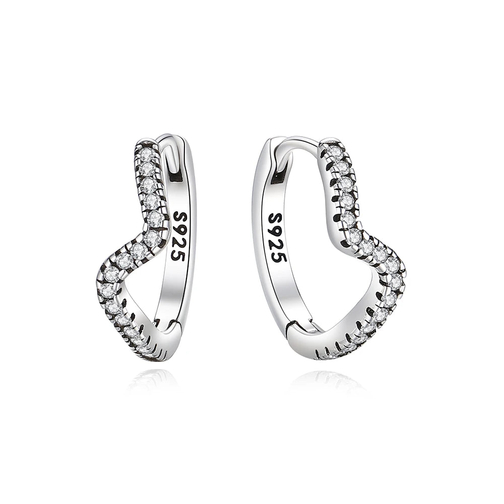 925 Sterling Silver Earrings – Stud & Hoop Set with Crystal, Heart, Crown, Bee & Infinity Designs
