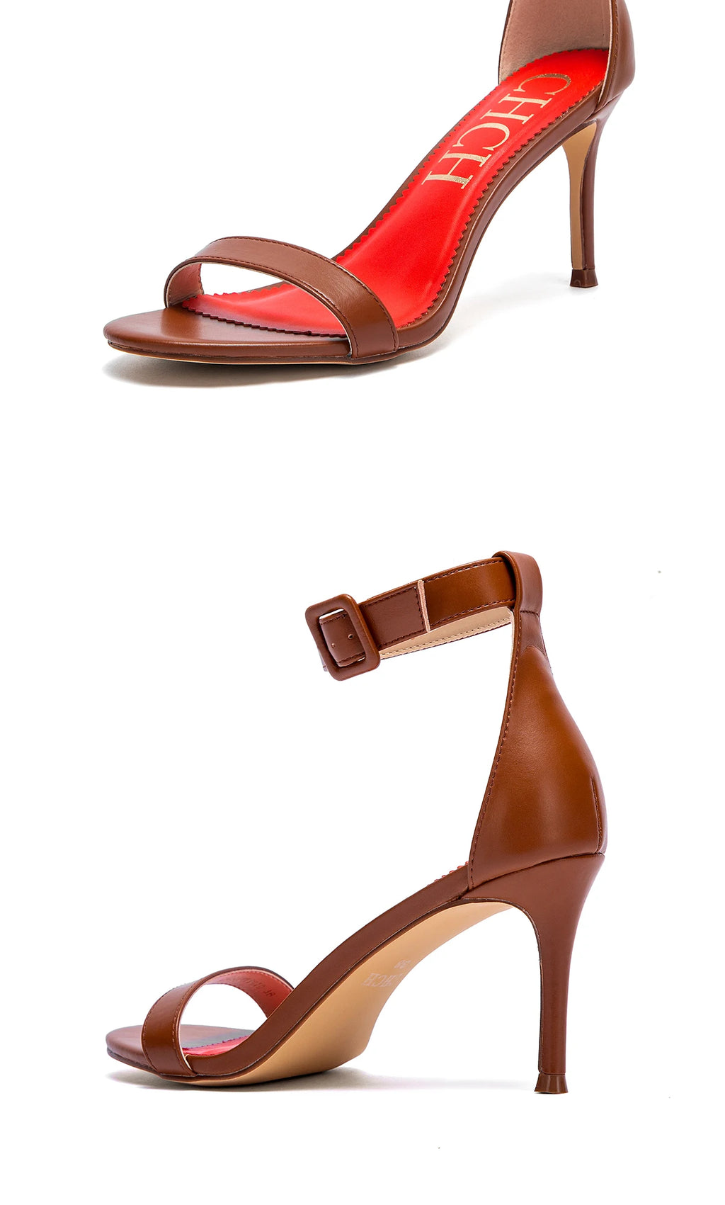 Women's High Heels Flower Ankle Strap Stilettos Round Open Toe Dressy Sexy Sandals 8cm