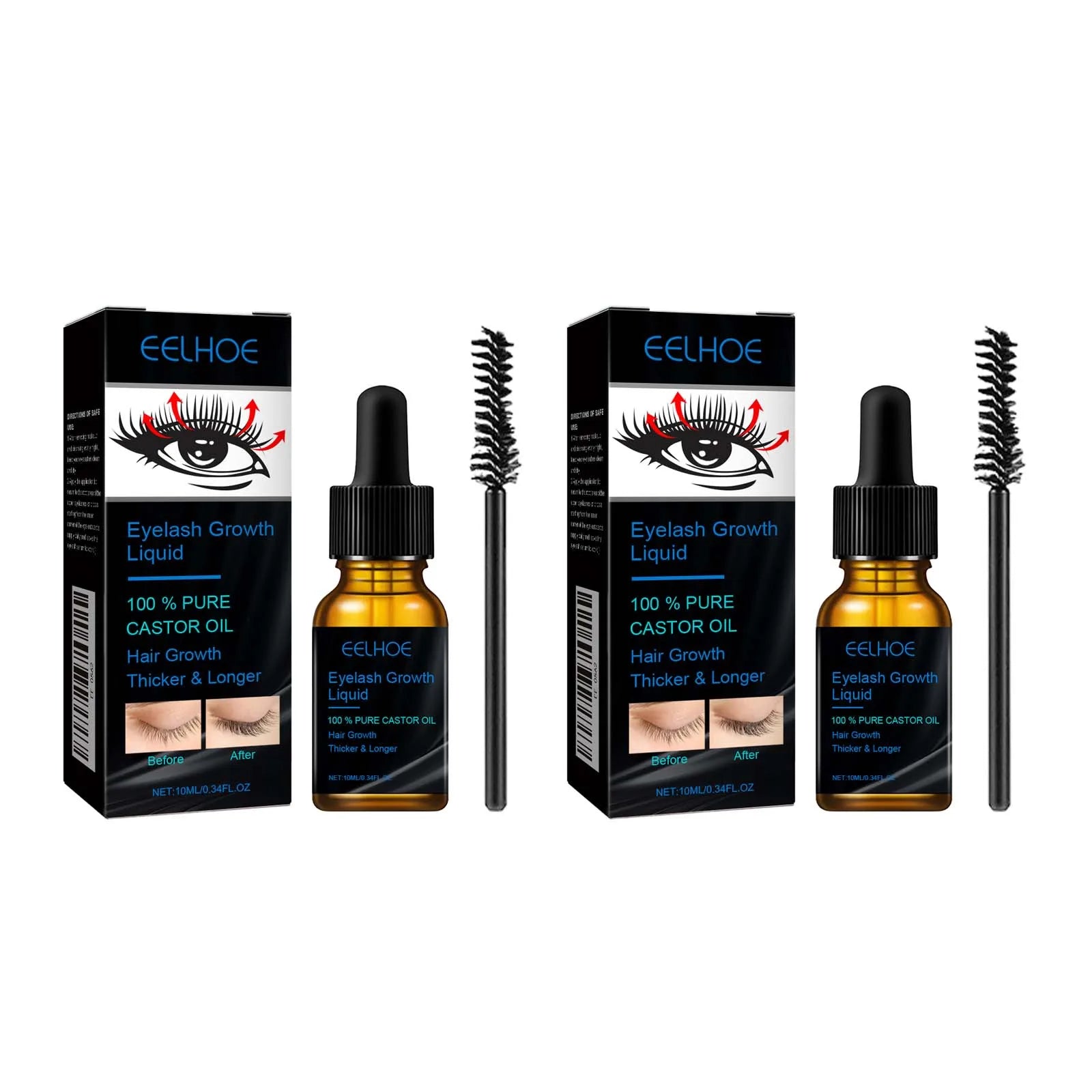 Natural Castor Oil Serum – Eyebrow & Eyelash Growth & Thickening