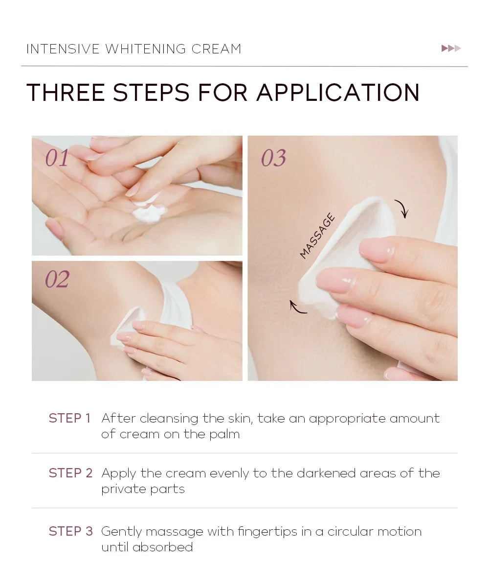 Whitening Cream for Dark Underarms – Armpit & Intimate Area Lightening Moisturizer