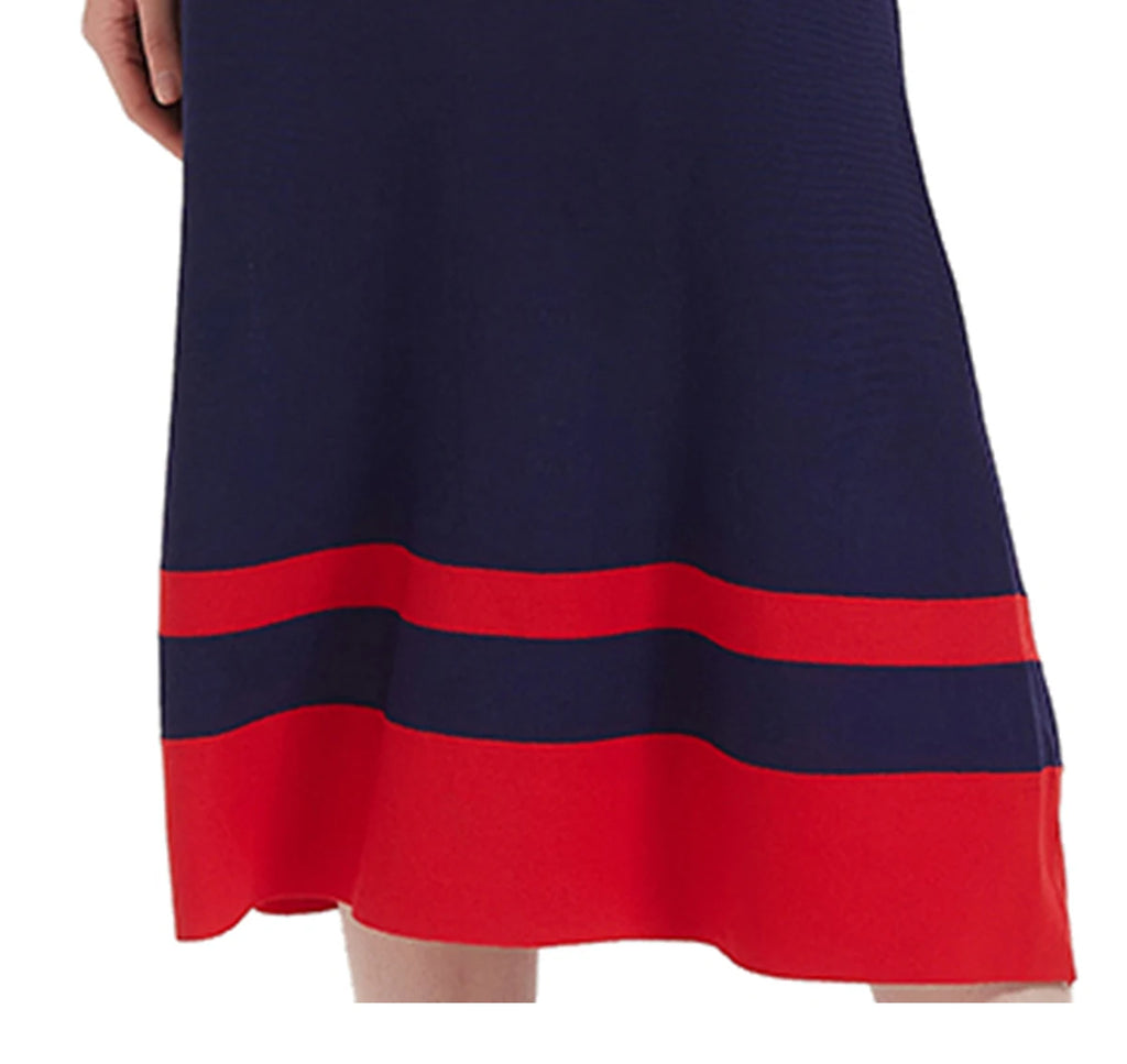 Women's Dress New Sleeveless Knitted Long Dress Simple navy blue Business