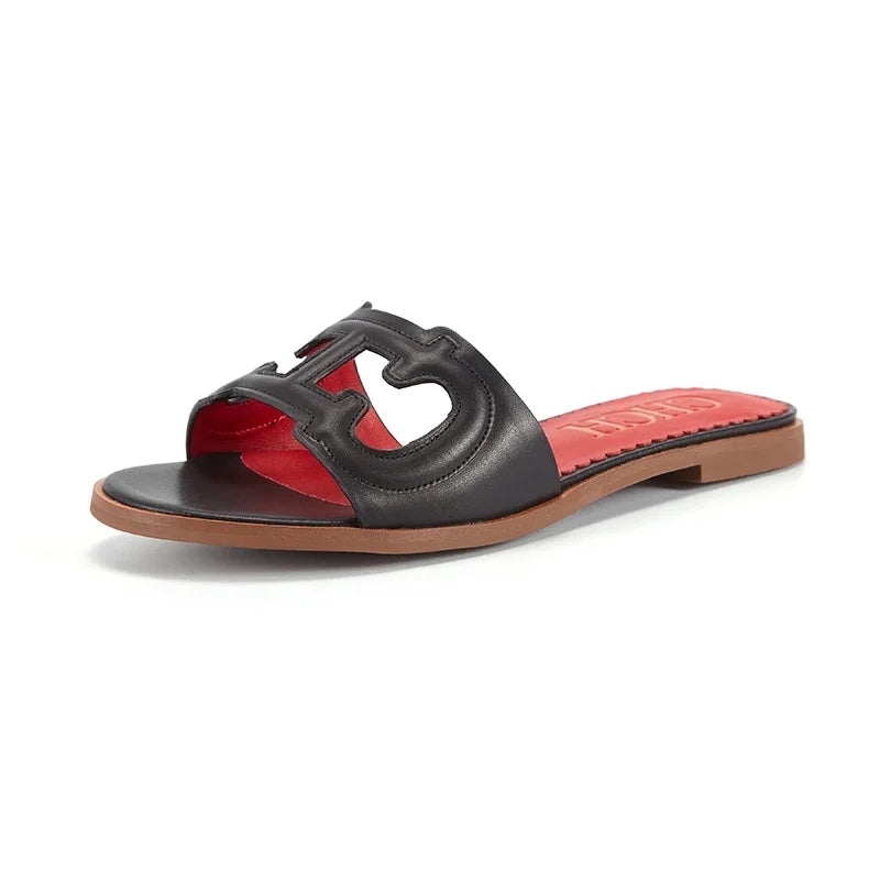 Women's Slippers Simple Black Flat Flat Women's Shoes Home Indoor Slippers