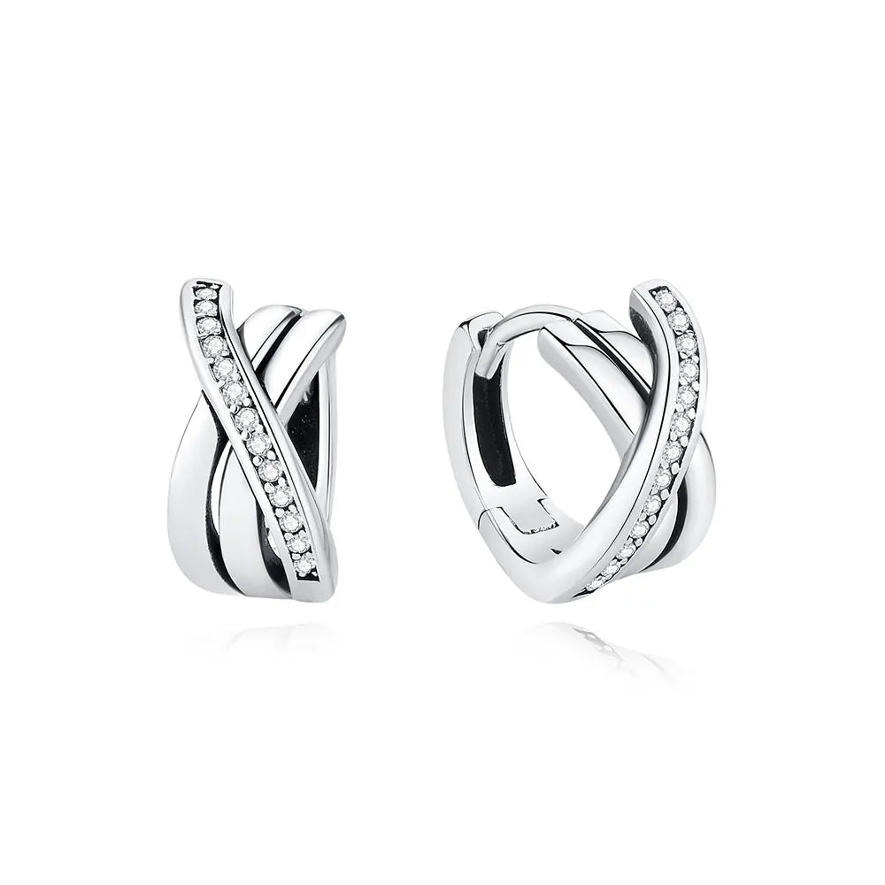 925 Sterling Silver Earrings – Stud & Hoop Set with Crystal, Heart, Crown, Bee & Infinity Designs