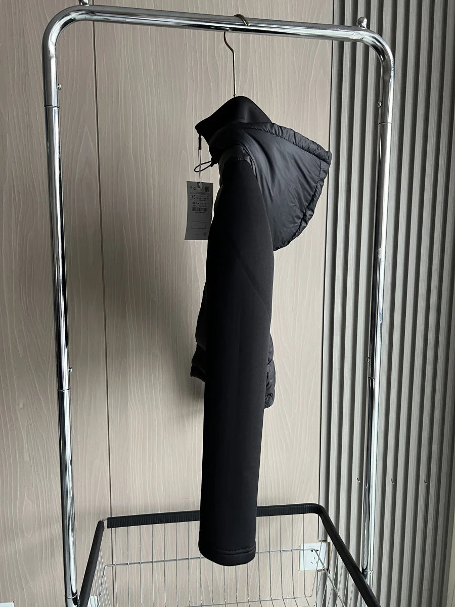 Women's Lightweight Warm Down Jacket – Long Sleeve Hooded Sports Coat with Zipper