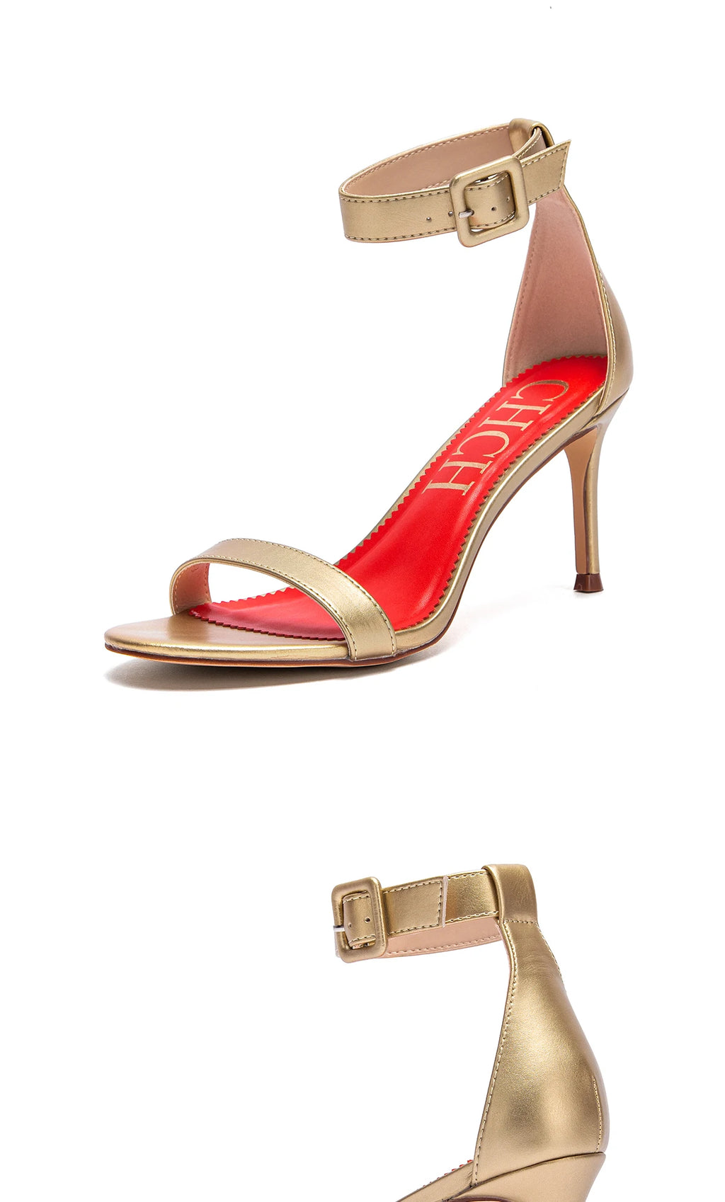 Women's High Heels Flower Ankle Strap Stilettos Round Open Toe Dressy Sexy Sandals 8cm