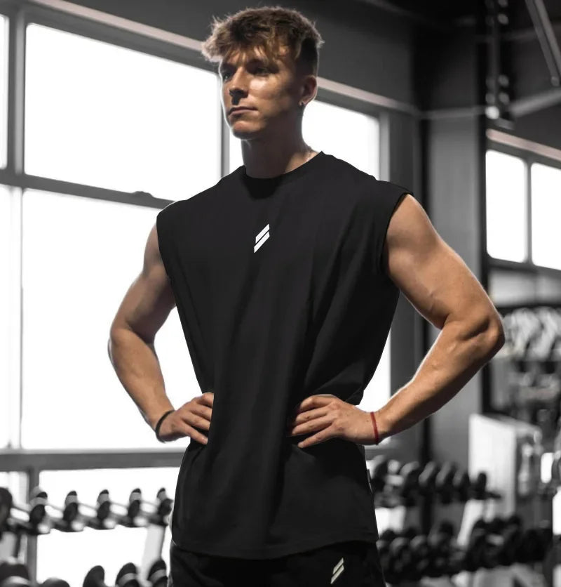 Men's Sleeveless Quick-Dry Basketball Vest, Breathable Gym Tank for Fitness and Bodybuilding