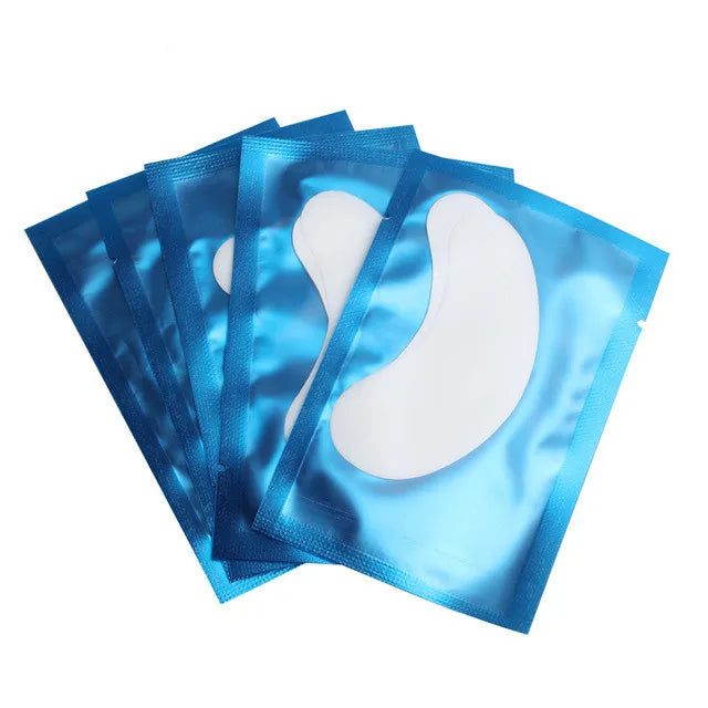 50 pairs of eyelash extension lower eye masks, makeup patches, and stickers for eyelash application.