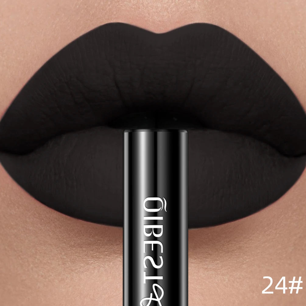 QIBEST Matte Liquid Lipstick – Waterproof, Long-Lasting Velvet Lip Gloss, Nude & Red